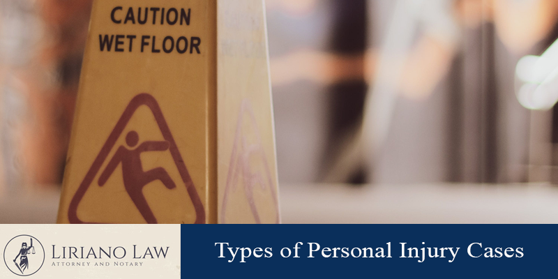 Types of personal injury law cases - Wet Floor SIgn.